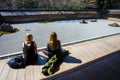 European girls watching on famous Ryoan-ÃÅ¾ÃË -stone garden